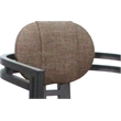 Swivel Metal Dining Caster Chair - Madir - Basin Beige Fabric - Black