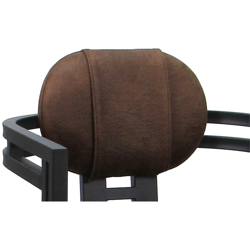 Swivel Metal Dining Caster Chair - Madir - NW Whiskey Brown Fabric - Black