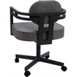 Swivel Metal Dining Caster Chair - Madir - Mojave Gray Fabric - Gray