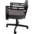 Swivel Metal Dining Caster Chair - Madir - Mojave Gray Fabric - Gray