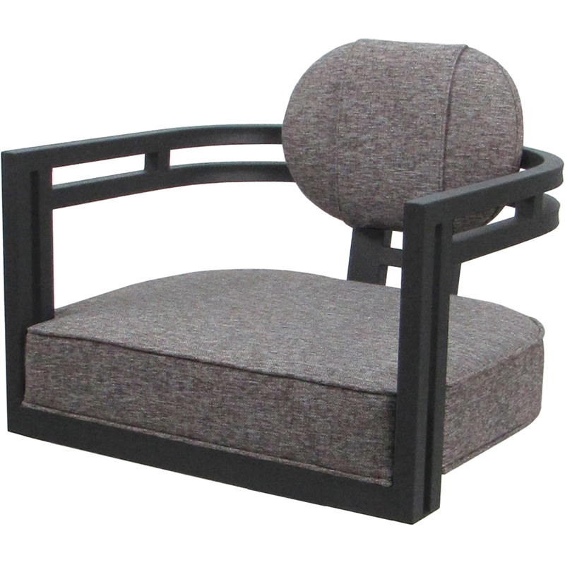 Swivel Metal Dining Caster Chair - Madir - Mojave Gray Fabric - Gray