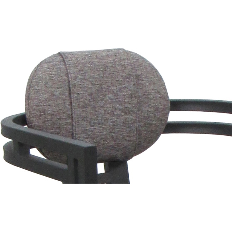 Swivel Metal Dining Caster Chair - Madir - Mojave Gray Fabric - Gray