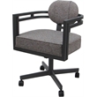 Swivel Metal Dining Caster Chair - Madir - Mojave Gray Fabric - Gray
