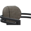 Swivel Metal Dining Caster Chair - Madir - Plumley Cocoa Fabric - Gray