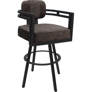 Swivel Metal Counter Stool 26&quot Seat - Madir - Outlier Ash Fabric - Gray Frame
