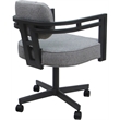 Swivel Metal Dining Caster Chair - Madir - Hemsath Slate Fabric - Gray Frame