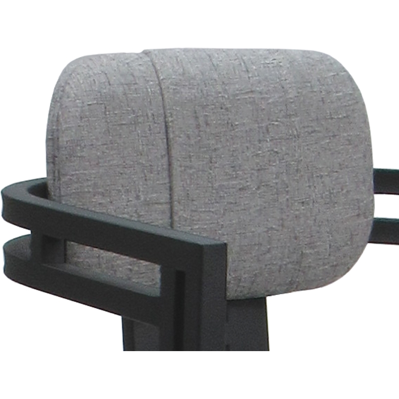 Swivel Metal Dining Caster Chair - Madir - Hemsath Slate Fabric - Gray Frame