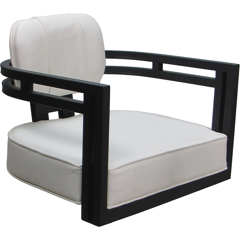 Swivel Metal Dining Caster Chair - Madir - White Vinyl - Gray Frame