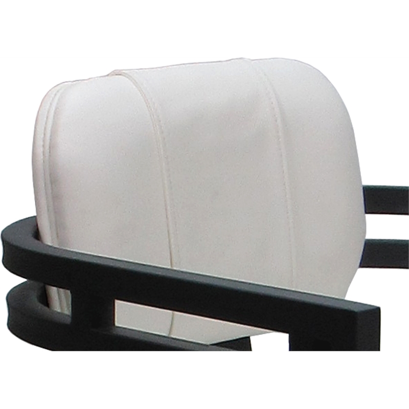 Swivel Metal Dining Caster Chair - Madir - White Vinyl - Gray Frame