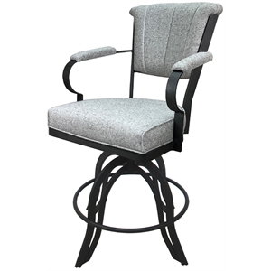 Swivel Tilt Metal Counter Stool 24&quot Seat - Miami - Slate Fabric - Gray