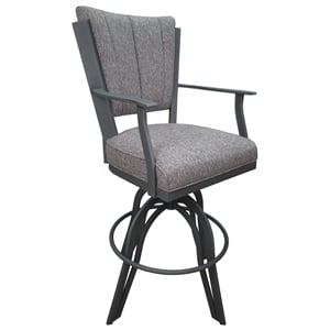 Swivel Tilt Metal Counter Stool 24&quot Seat - Montana - Mojave Gray Fabric - Gray