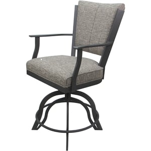 Swivel Tilt Metal Counter Stool 24&quot Seat - Montana - Tan Fabric - Gray