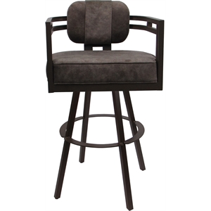 Swivel Metal Counter Stool 26&quot Seat - Madir - Outlier Ash Fabric - Brown