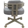 Swivel Metal Dining Caster Chair - Madir - Hemsath Slate Fabric - Beige Frame