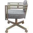 Swivel Metal Dining Caster Chair - Madir - Hemsath Slate Fabric - Beige Frame
