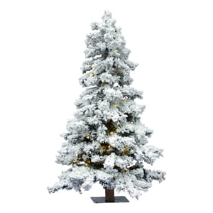 Vickerman 60&quot Plastic Spruce Artificial Christmas Tree with LED Lights in White