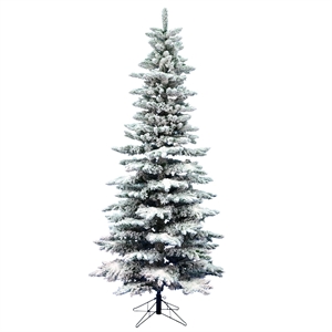 Vickerman 78&quot Plastic Utica Fir Slim Artificial Christmas Tree in White