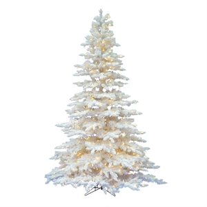 Vickerman 54&quot Plastic Spruce Artificial Christmas Tree with LED Lights in White