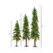 Vickerman 4/5/6' Plastic Natural Alpine Artificial Christmas Tree Set in Green