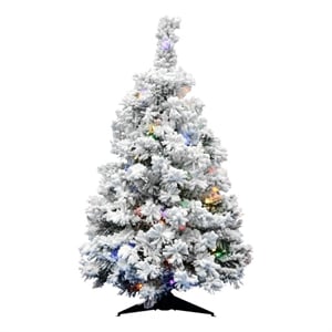 Vickerman 36&quot Alaskan Artificial Christmas Tree with Multi-Color LED in White