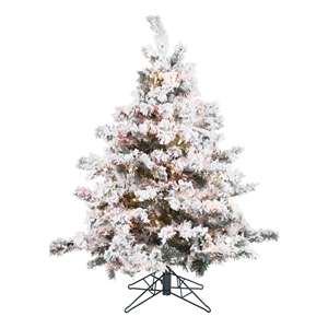 Vickerman 54&quot Alaskan Artificial Christmas Tree with Multi-Color LED in White