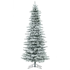 Vickerman 90&quot Plastic Utica Fir Slim Artificial Christmas Tree in White