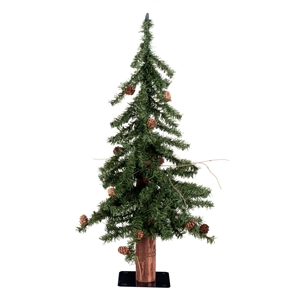 Vickerman 24&quot Alpine Artificial Christmas Tree with LED Lights in Green
