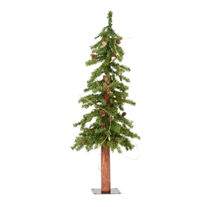 Vickerman 36&quot Alpine Artificial Christmas Tree with LED Lights in Green