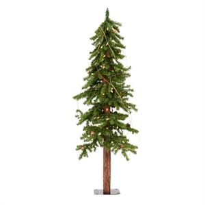 Vickerman 48&quot Alpine Artificial Christmas Tree with LED Lights in Green