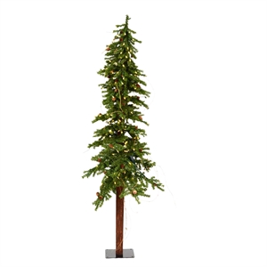 Vickerman 72&quot Alpine Artificial Christmas Tree with LED Lights in Green