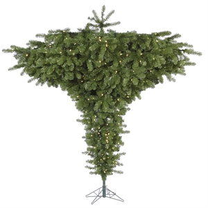 Vickerman 108&quot Upside Down Artificial Christmas Tree with LED Lights in Green