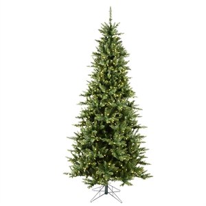 Vickerman 78&quot Camdon Fir Slim Artificial Christmas Tree w/ LED Lights in Green