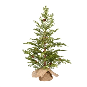 Vickerman 24&quot Plastic Cedar Pine Artificial Christmas Tree in Green