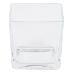 Vickerman 3&quot Contemporary Glass Cube Container in Clear (Set of 4)