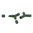Vickerman Plastic Coaxial Y Splitter Single LED in Green (Set of 6)