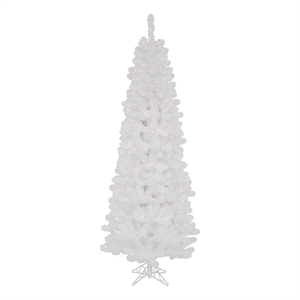 Vickerman 78&quot Salem Pencil Pine Clear Lights Artificial Christmas Tree in White