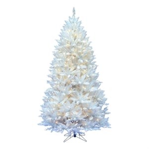 Vickerman 114&quot Spruce PVC Plastic LED Lights Christmas Tree in Sparkle White