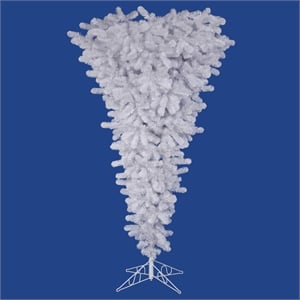 Vickerman 90&quot Contemporary PVC Upside Down Artificial Christmas Tree in White