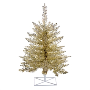 Vickerman 36&quot Plastic Fir Unlit Artificial Christmas Tree in Champagne Gray
