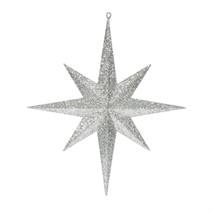 Vickerman Glitter Bethlehem Star Christmas Ornament in Champagne Silver