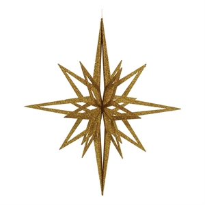 Vickerman 32&quot Contemporary Plastic Iridescent Star Christmas Ornament in Gold
