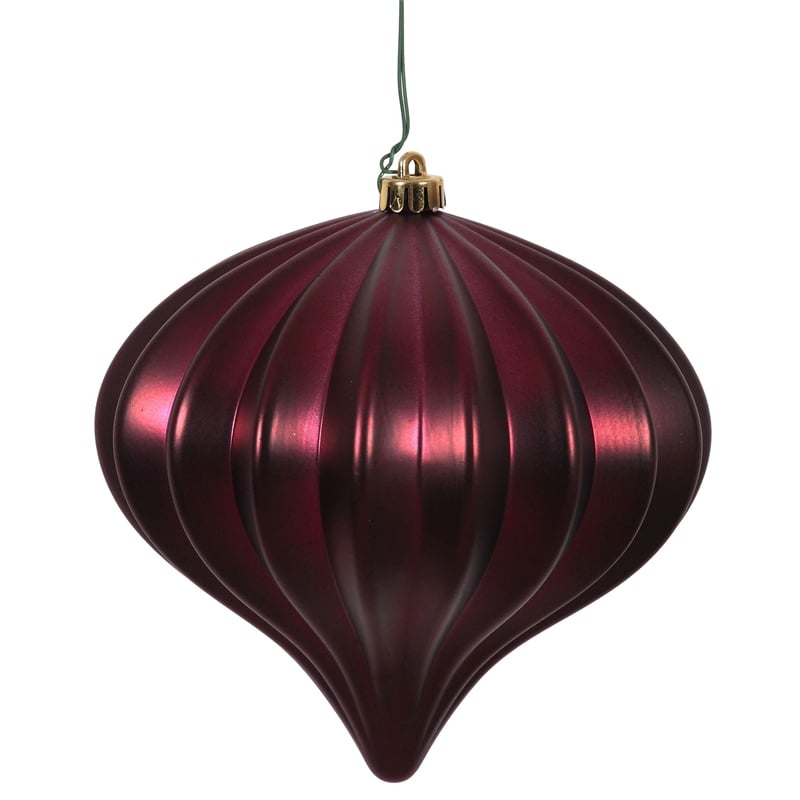 Vickerman UV Treated Onion Christmas Ornaments in Matte Wine Red (Set of 3)