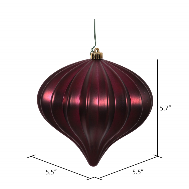 Vickerman UV Treated Onion Christmas Ornaments in Matte Wine Red (Set of 3)