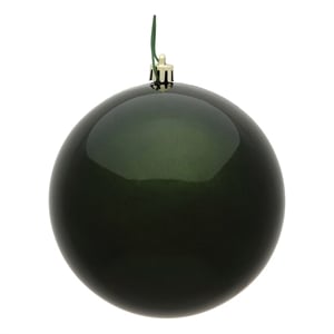 Vickerman 6&quot Plastic Ball Ornaments in Candy Moss Green (Set of 4)