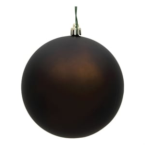 Vickerman 4&quot Plastic Ball Ornaments in Matte Chocolate (Set of 6)