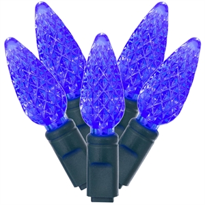 Vickerman 34' Color Box Single  C6 LED Christmas Light Set in Blue