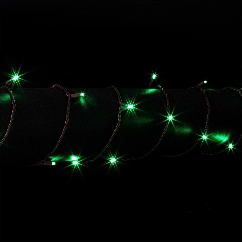 Vickerman 25' Brown Wire Non-Rectified LED Christmas Light Strand in Green