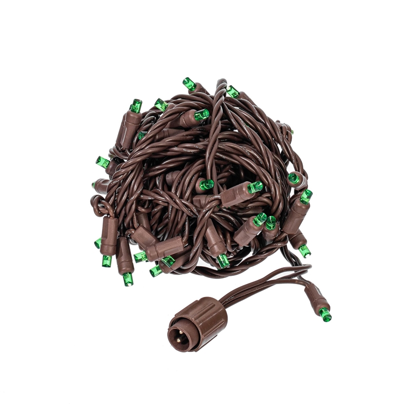 Vickerman 25' Brown Wire Non-Rectified LED Christmas Light Strand in Green