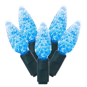 Vickerman 34' Color Box Single  C6 LED Christmas Light Set in Teal Blue