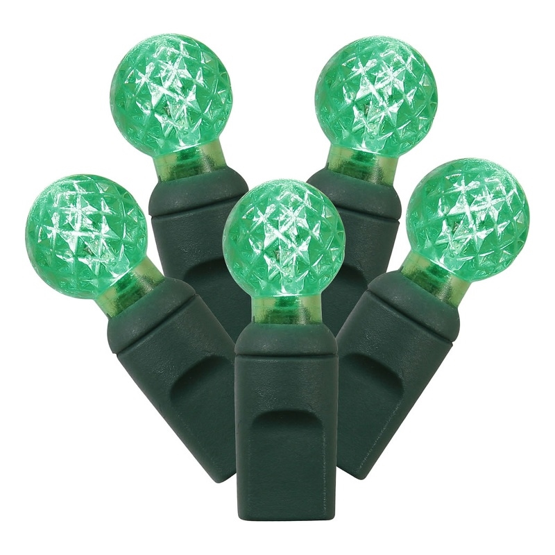 Vickerman 25' Color Box G12 Berry LED Christmas Light Set in Green